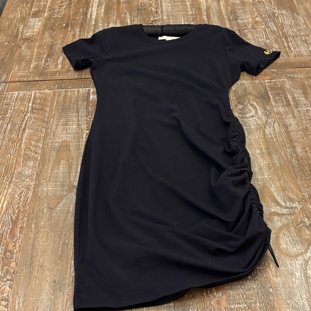 Michael by Michael Kors Black Ruched Dress - size small